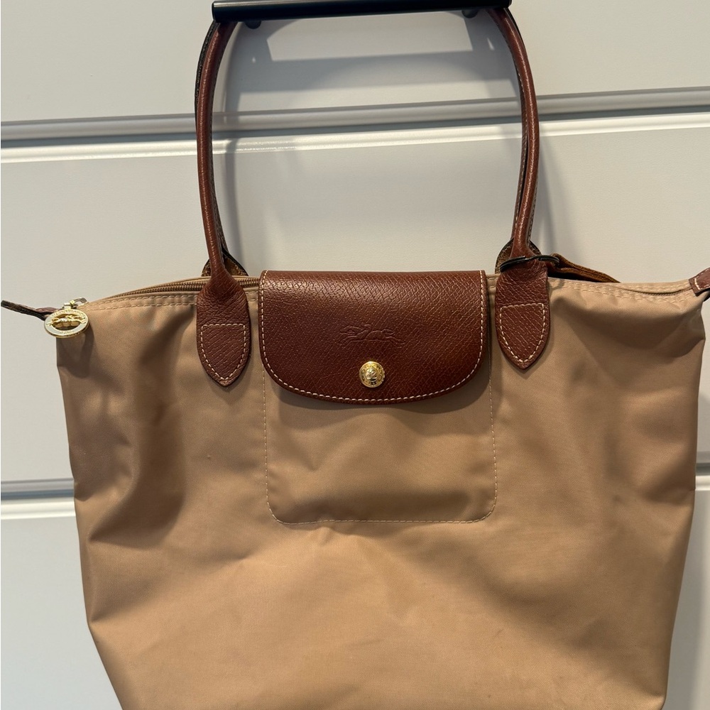 Longchamp Tan and Brown Tote Bag with Classic Design